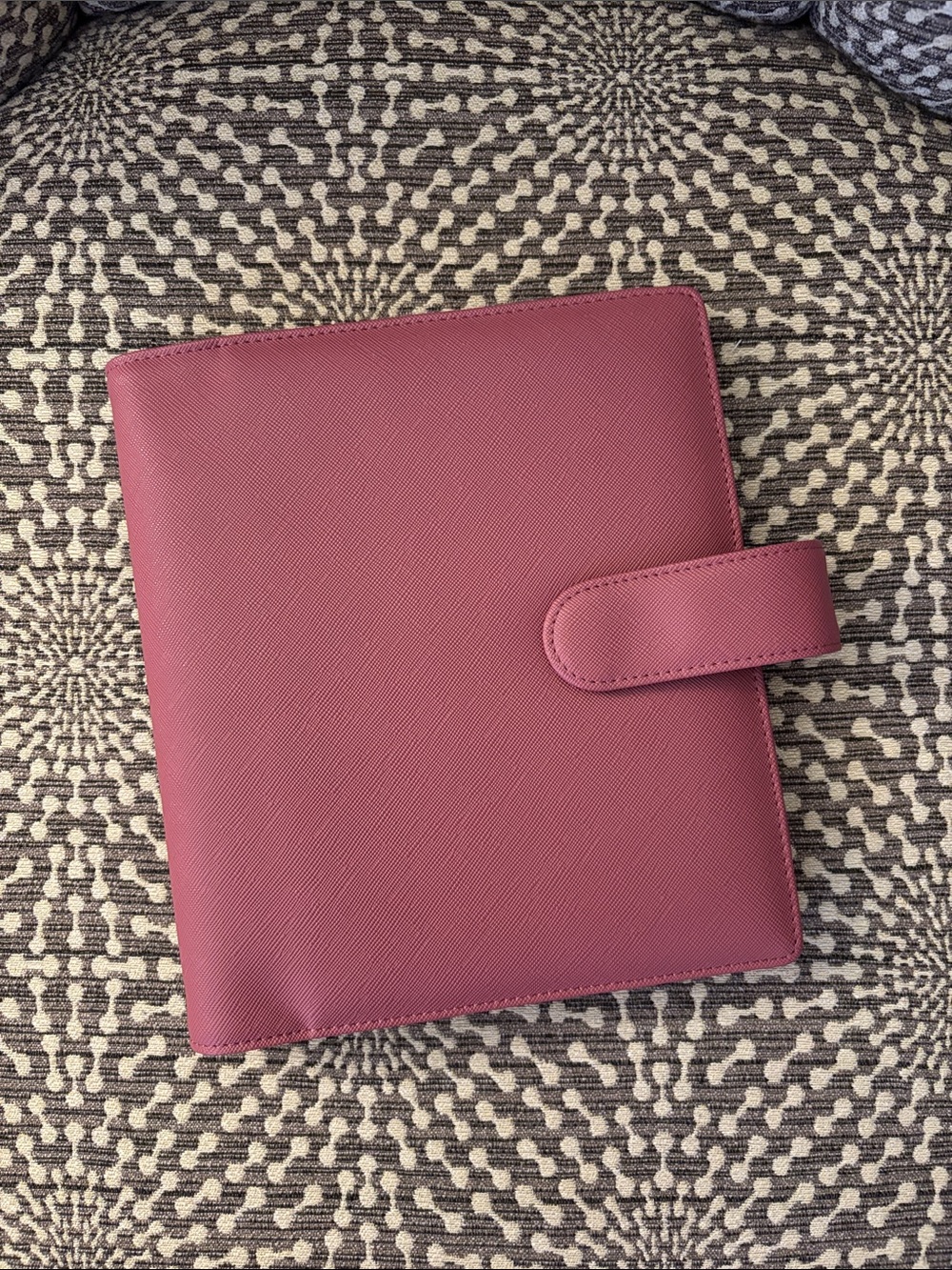 Jane's Agenda MINI Size Saffiano Vegan Leather Wrap Cover Rouge Pink Discbound